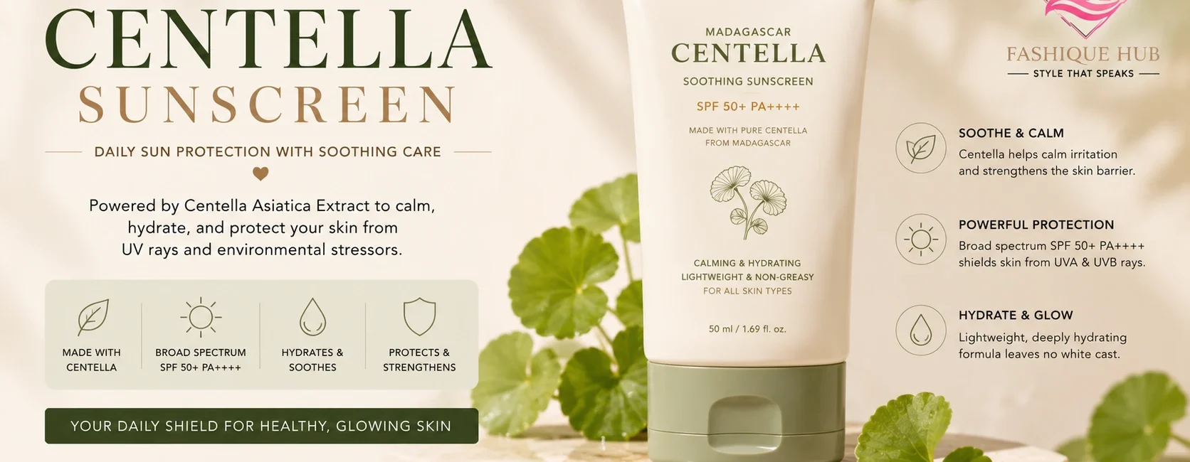 Calm and protect with Centella sunscreen